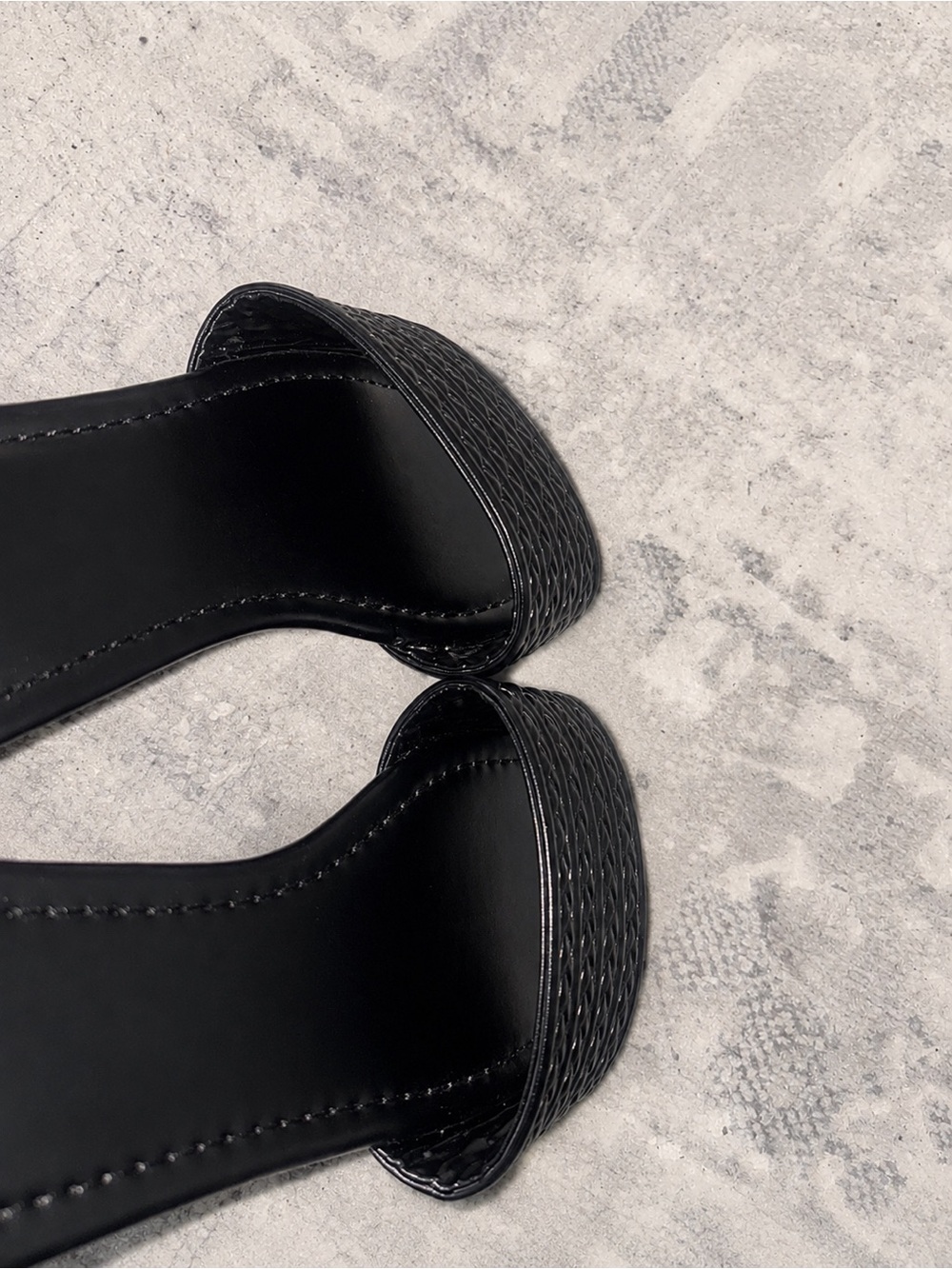 Black Textured Sandals - Picture 3 of 3